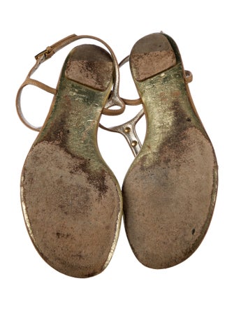 Valentino Leather T-Strap Sandals