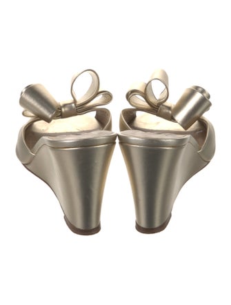 Valentino Leather Bow Accents Mules