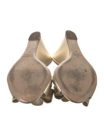 Valentino Leather Bow Accents Mules