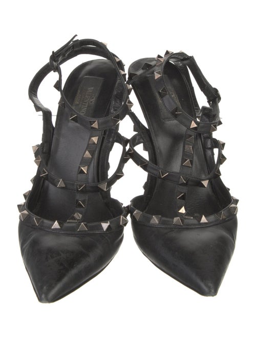 Valentino Rockstud Accents Leather T-Strap Pumps