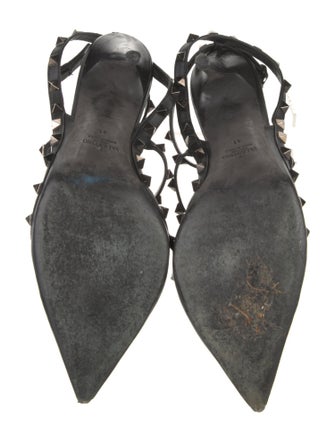 Valentino Rockstud Accents Leather T-Strap Pumps