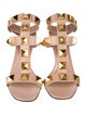 Valentino Rockstud Accents Leather T-Strap Sandals