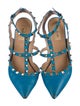 Valentino Rockstud Accents Leather T-Strap Pumps