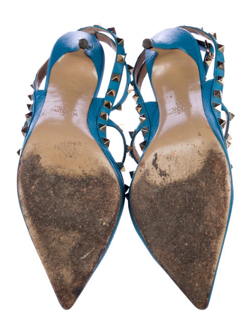 Valentino Rockstud Accents Leather T-Strap Pumps