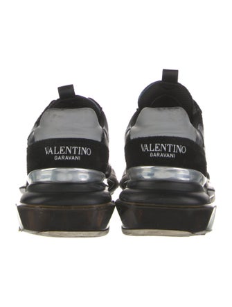 Valentino Leather Camouflage Print Sneakers