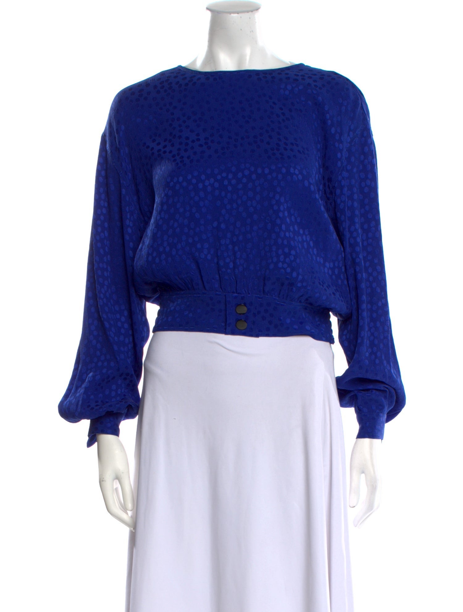 Valentino Silk Bateau Neckline Crop Top