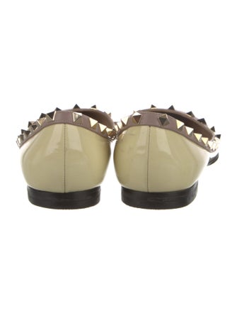 Valentino Rockstud Accents Patent Leather Flats