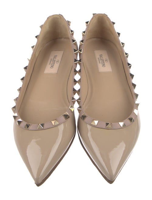Valentino Rockstud Accents Patent Leather Ballet Flats
