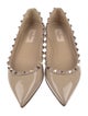 Valentino Rockstud Accents Patent Leather Ballet Flats
