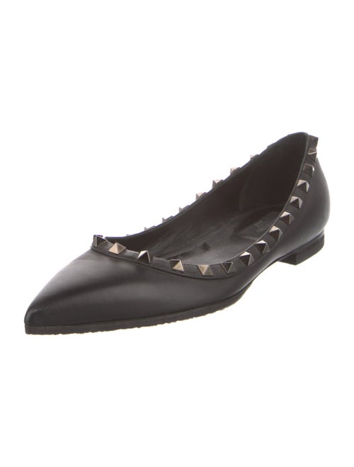Valentino Rockstud Accents Leather Ballet Flats