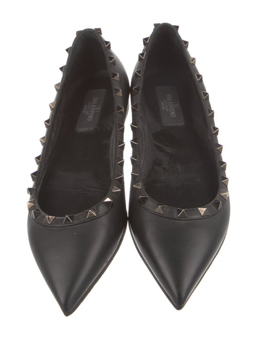 Valentino Rockstud Accents Leather Ballet Flats