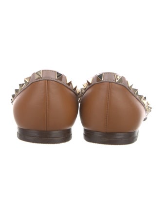 Valentino Rockstud Accents Leather Ballet Flats