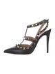 Valentino Rockstud Accents Leather T-Strap Pumps