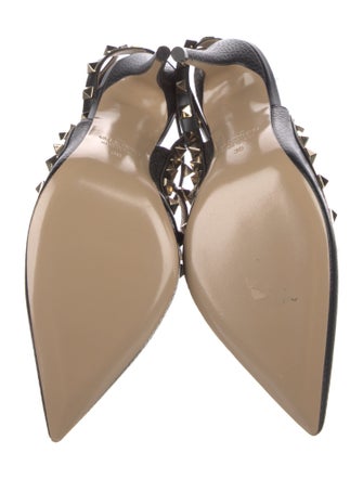 Valentino Rockstud Accents Leather T-Strap Pumps