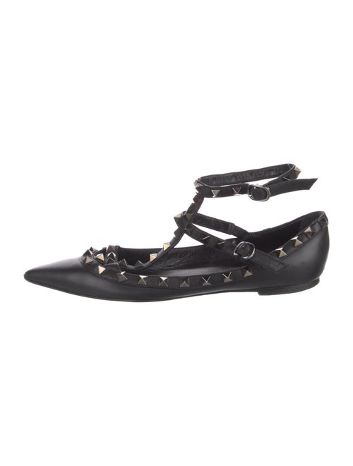 Valentino Rockstud Accents Leather Ballet Flats