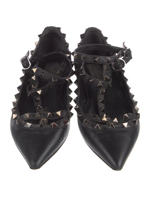 Valentino Rockstud Accents Leather Ballet Flats