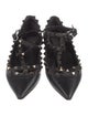 Valentino Rockstud Accents Leather Ballet Flats