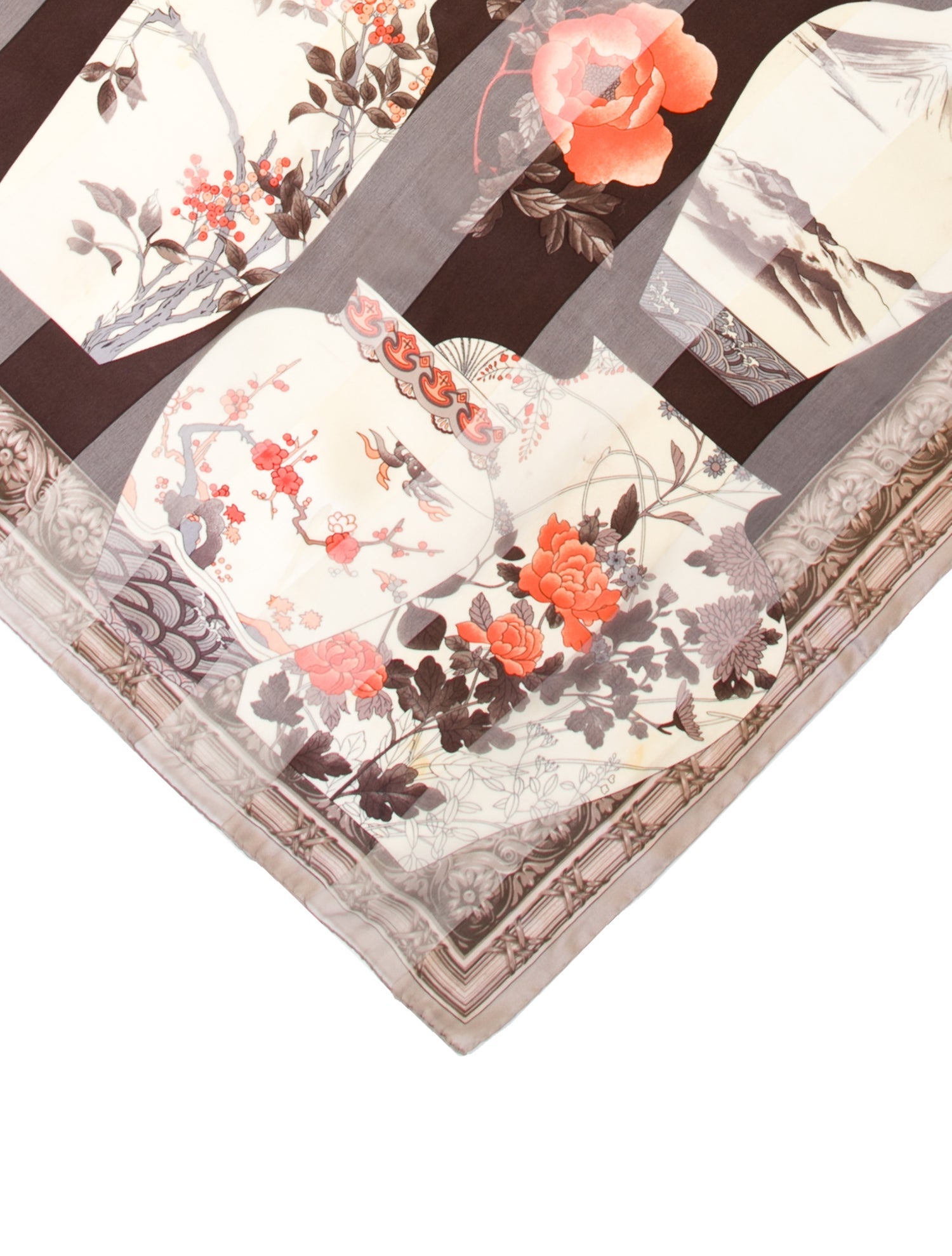 Valentino Silk Floral Print Scarf