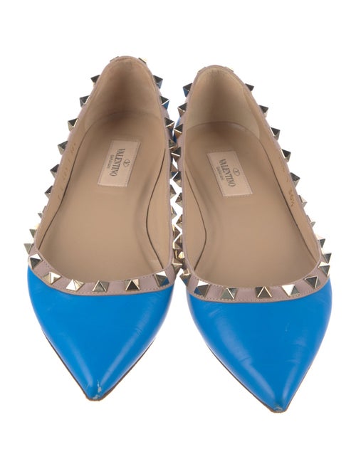 Valentino Rockstud Accents Leather Ballet Flats
