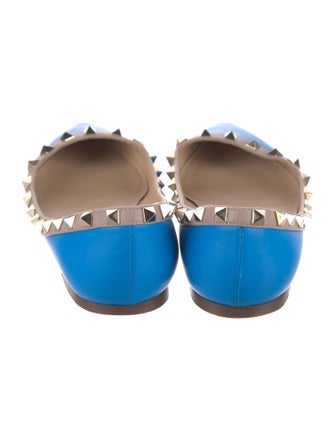 Valentino Rockstud Accents Leather Ballet Flats