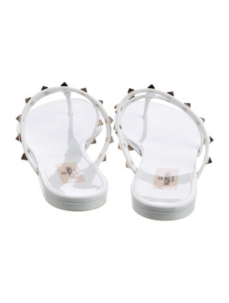 Valentino Rockstud Accents Rubber Slides