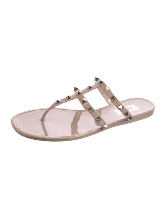 Valentino Rockstud Accents Rubber Slides