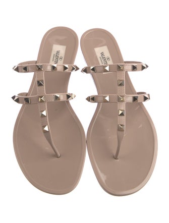 Valentino Rockstud Accents Rubber Slides