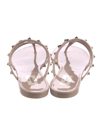 Valentino Rockstud Accents Rubber Slides