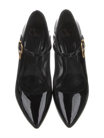 Valentino Patent Leather Chain-Link Accents Pumps