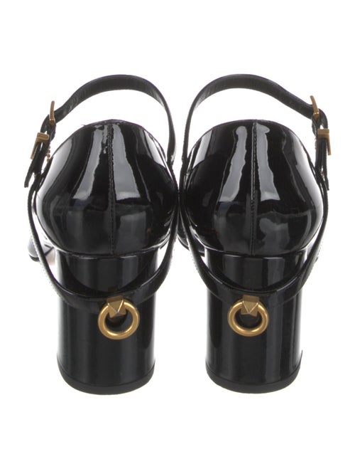 Valentino Patent Leather Chain-Link Accents Pumps