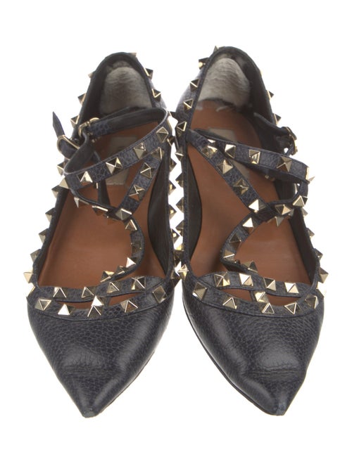 Valentino Rockstud Accents Leather Ballet Flats
