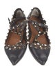 Valentino Rockstud Accents Leather Ballet Flats
