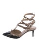 Valentino Rockstud Accents Patent Leather T-Strap Pumps
