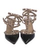 Valentino Rockstud Accents Patent Leather T-Strap Pumps