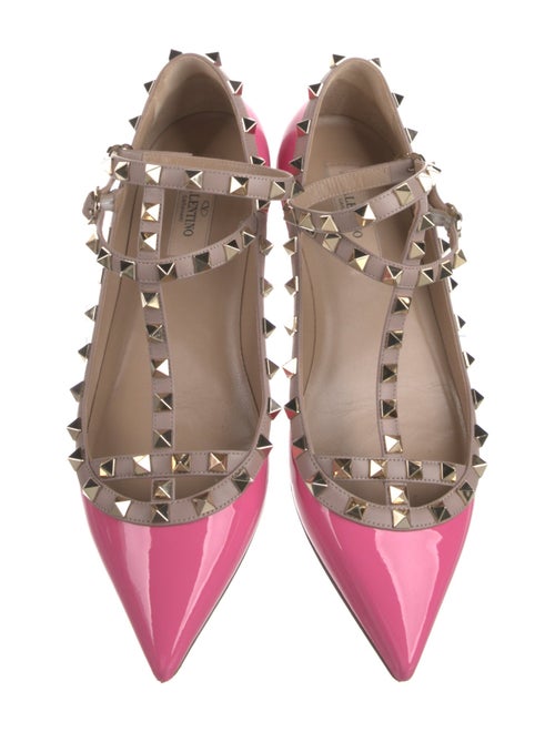 Valentino Rockstud Accents Patent Leather Ballet Flats