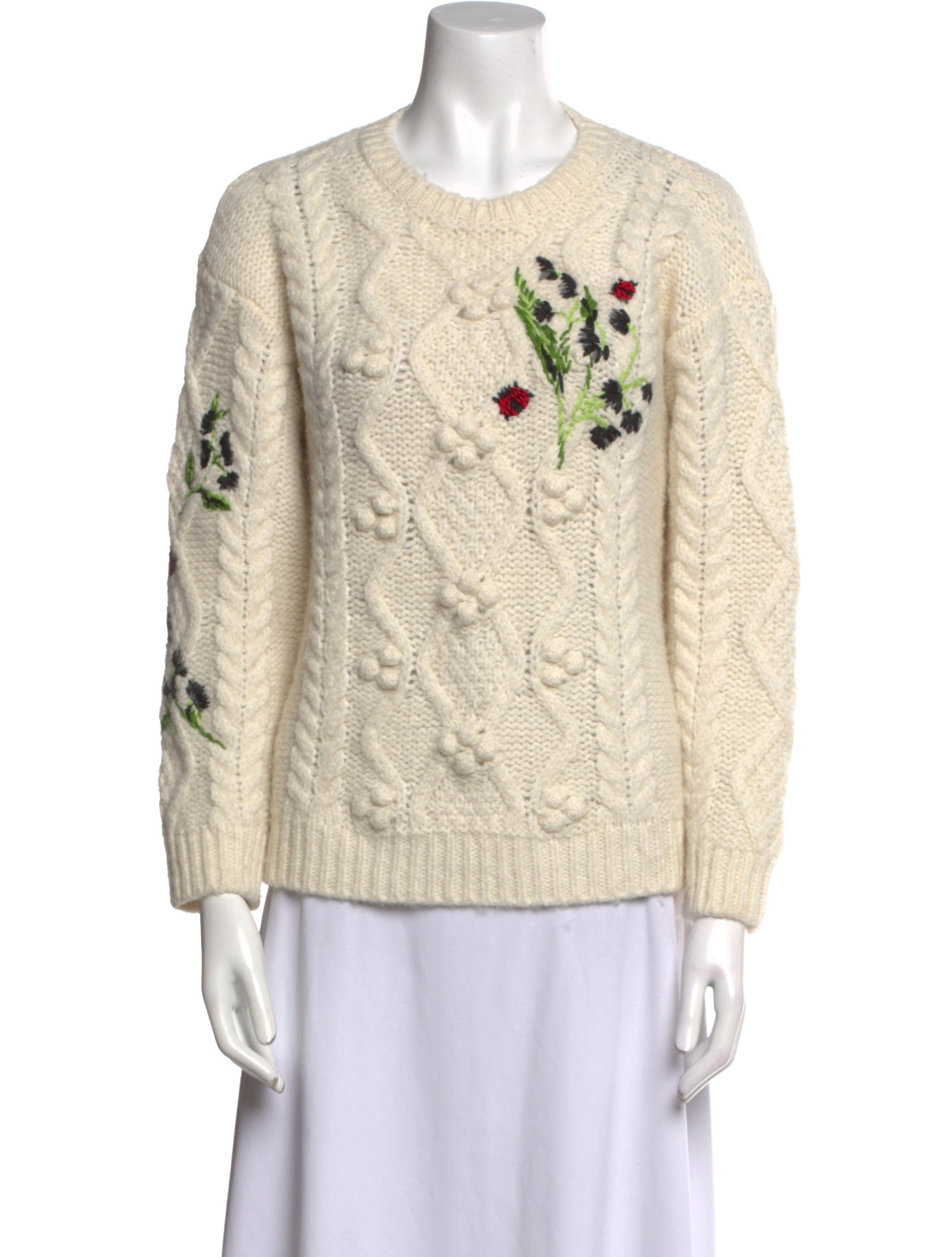 Red Valentino Graphic Print Scoop Neck Sweater