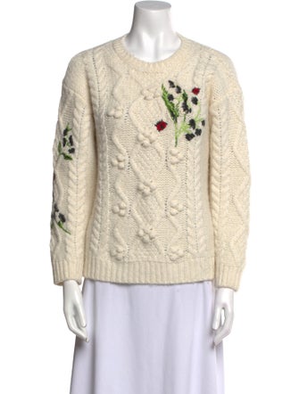 Red Valentino Graphic Print Scoop Neck Sweater