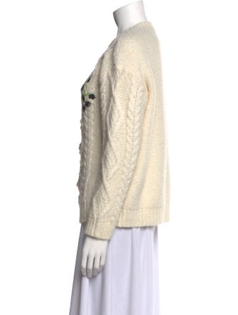 Red Valentino Graphic Print Scoop Neck Sweater