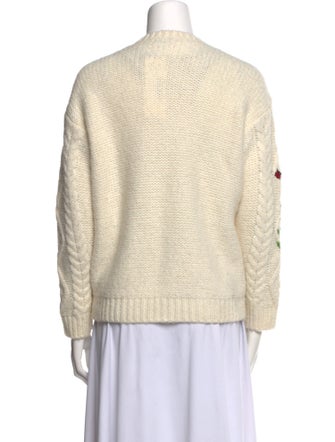 Red Valentino Graphic Print Scoop Neck Sweater