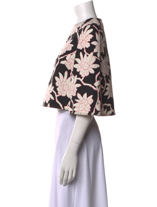 Valentino Virgin Wool Floral Print Crop Top