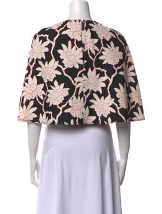 Valentino Virgin Wool Floral Print Crop Top