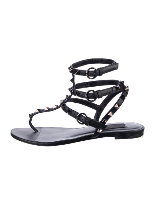 Valentino Rockstud Accents Leather Gladiator Sandals