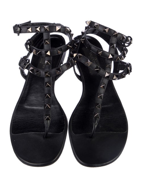 Valentino Rockstud Accents Leather Gladiator Sandals