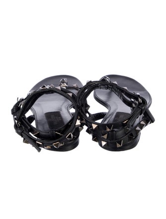 Valentino Rockstud Accents Leather Gladiator Sandals