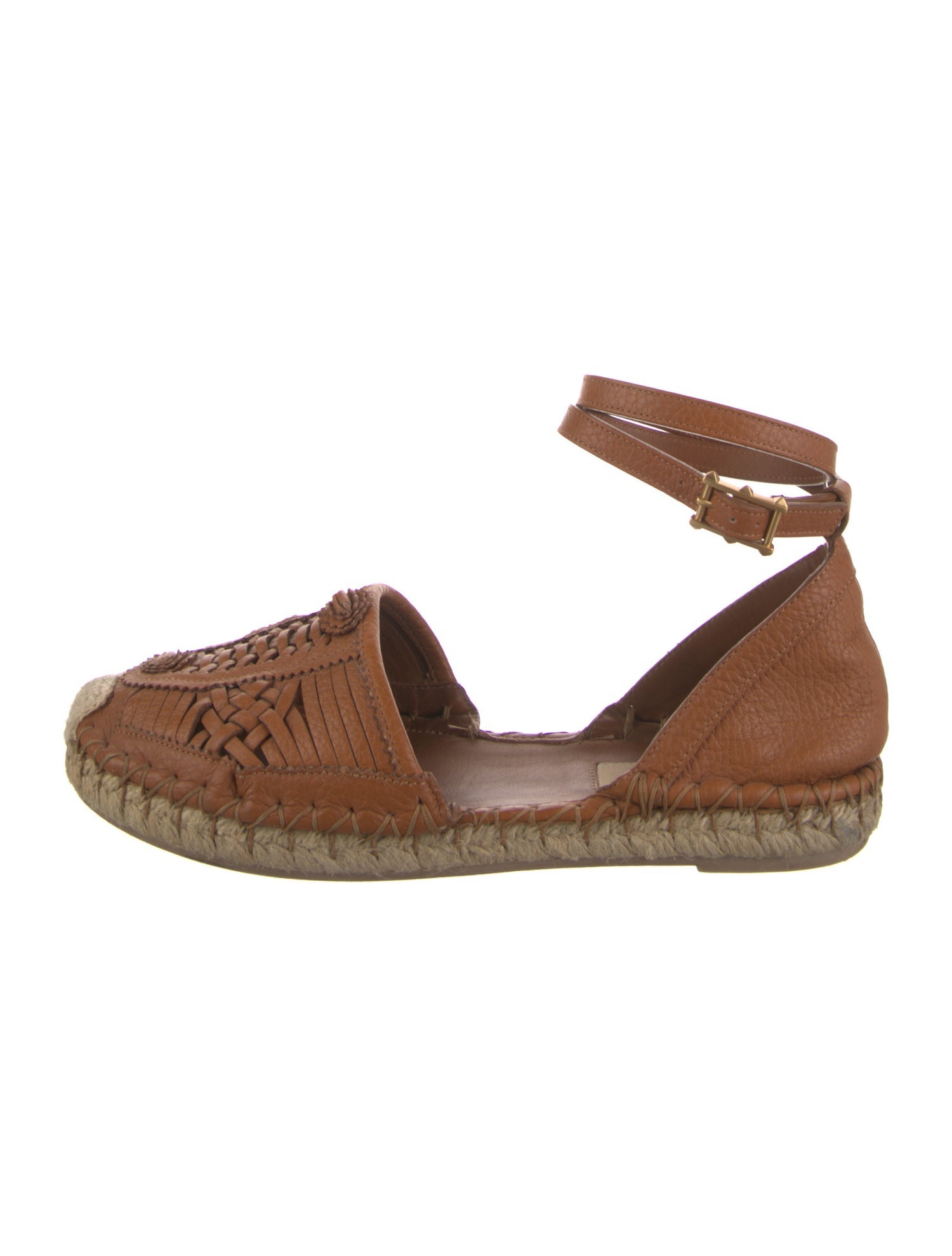 Valentino Leather Studded Accents Espadrilles