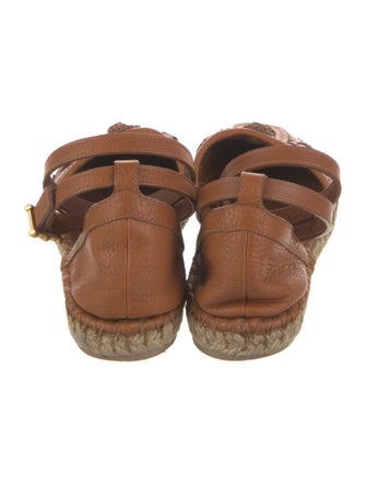 Valentino Leather Studded Accents Espadrilles