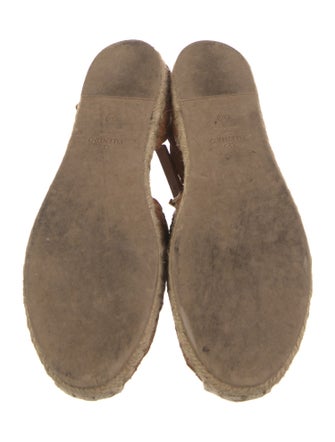 Valentino Leather Studded Accents Espadrilles