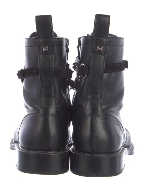Valentino Rockstud Accents Leather Combat Boots