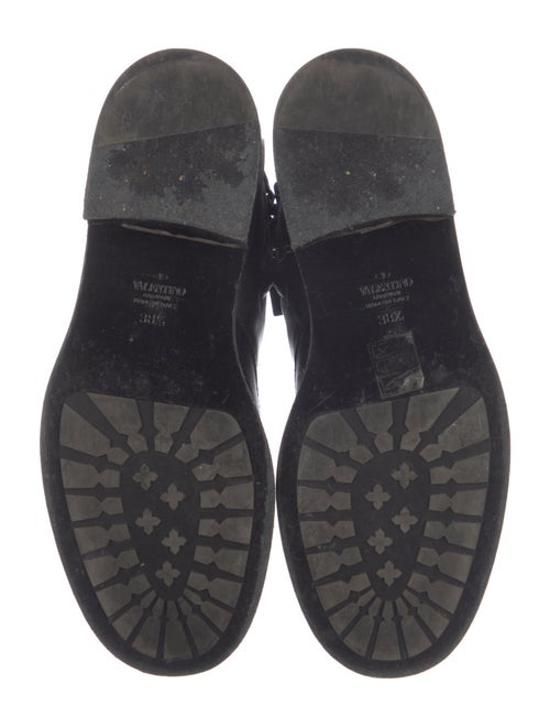 Valentino Rockstud Accents Leather Combat Boots