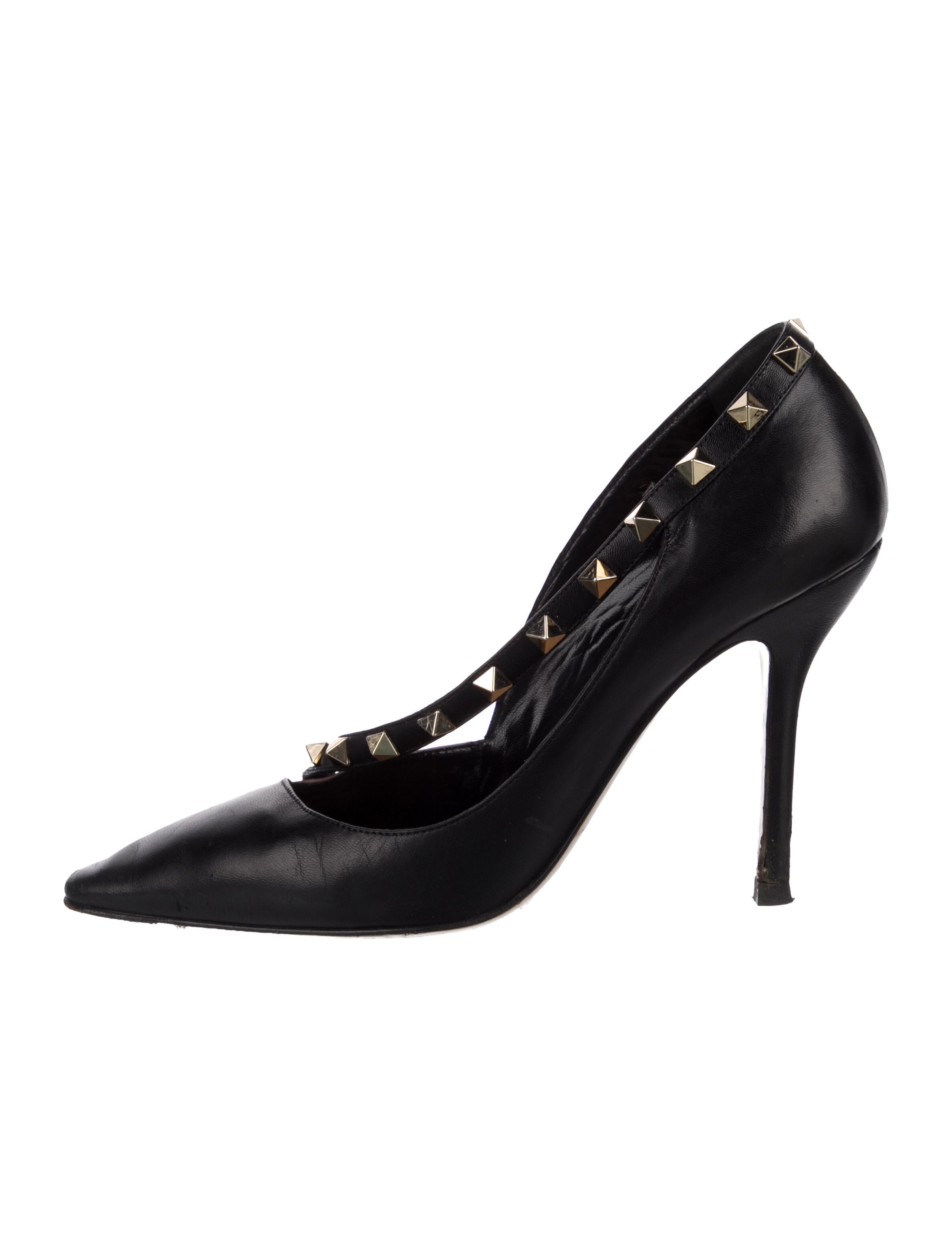 Valentino Rockstud Accents Leather Pumps